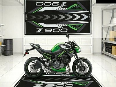 Ninja Z900 Motorcycle Garage Pit Mat | Anti-Slip Oil Resistant Floor Mat | Jfernic Motoren