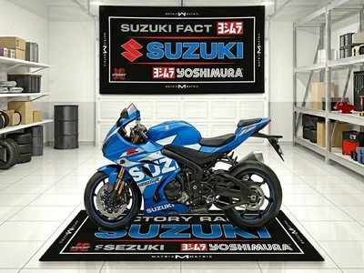 Motorcycle Garage Pit Mat | Universal Fit for All Suzuki Bikes | Anti-Slip Oil Resistant Floor Mat | Jfernic Motoren
