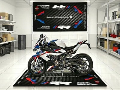 S1000RR Racing Edition Motorcycle Garage Pit Mat | Anti-Slip Oil Resistant Floor Mat | Jfernic Motoren