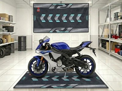 R1 Motorcycle Garage Pit Mat | YZF-R1 Racing Anti-Slip Oil Resistant Floor Mat | Jfernic Motoren