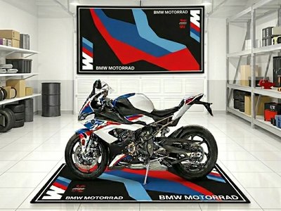 BMW S1000RR Motorcycle Garage Pit Mat | Anti-Slip Oil Resistant Floor Mat | Jfernic Motoren