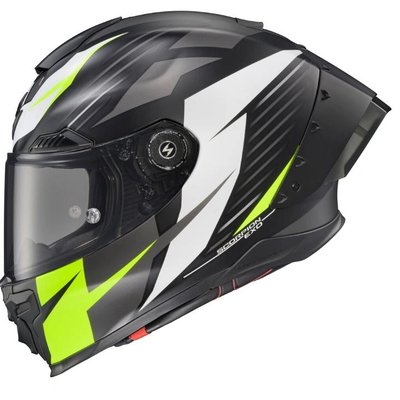 Scorpion EXO-WARP Full Face Motorcycle Helmet Dilithium Black White Hi-Vis | S M L XL XXL