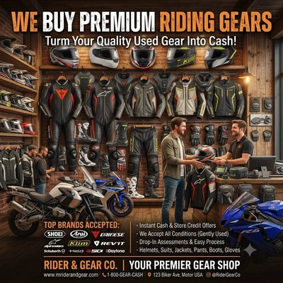 WE BUY USED & PREMIUM RIDING GEAR