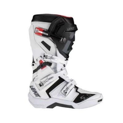 Leatt 5.5 FlexLock White Motocross Boots – Slight Yellowish Colour Discoloration | Special Clearance Offer